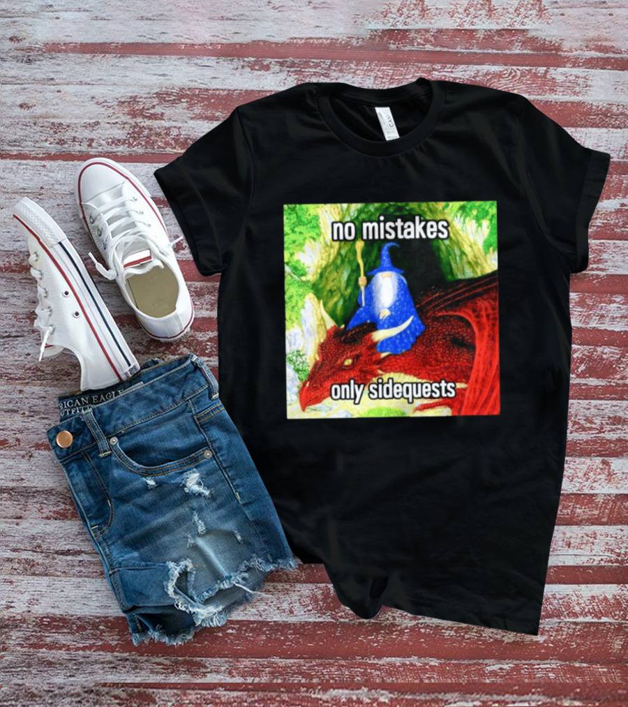 No Mistakes Only Side Quests Wizard And Dragon T-Shirt