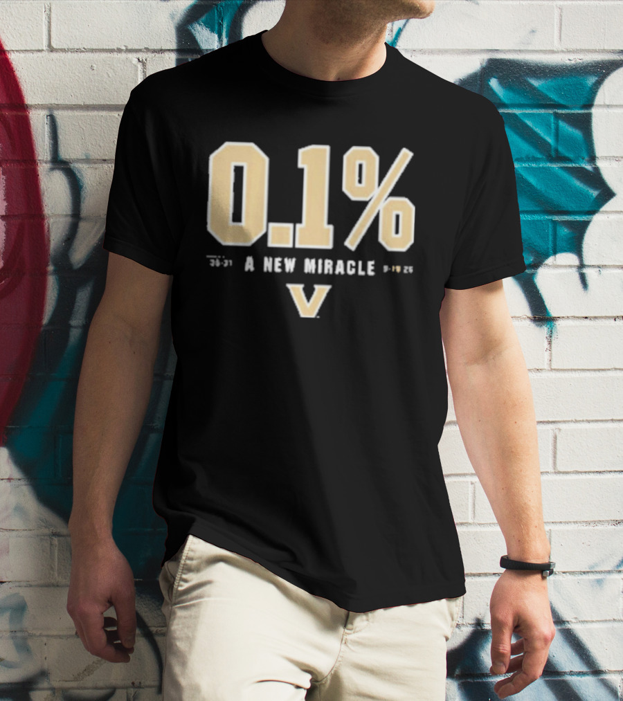 Vanderbilt Football Miracle 0.1% Victory 35 31 NC State T-Shirt