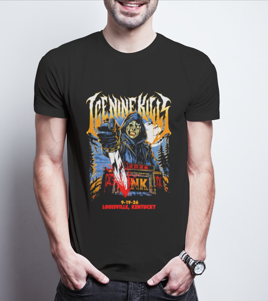 Ice Nine Kills Louisville Kentucky 2026 INK Blood Mask Tour T-Shirt