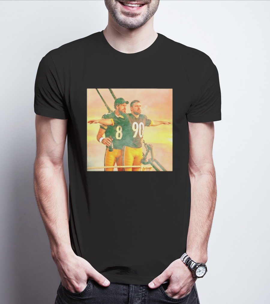 Aaron Rodgers TJ Watt Pittsburgh Steelers Titanic Crossover 8 90 T-Shirt