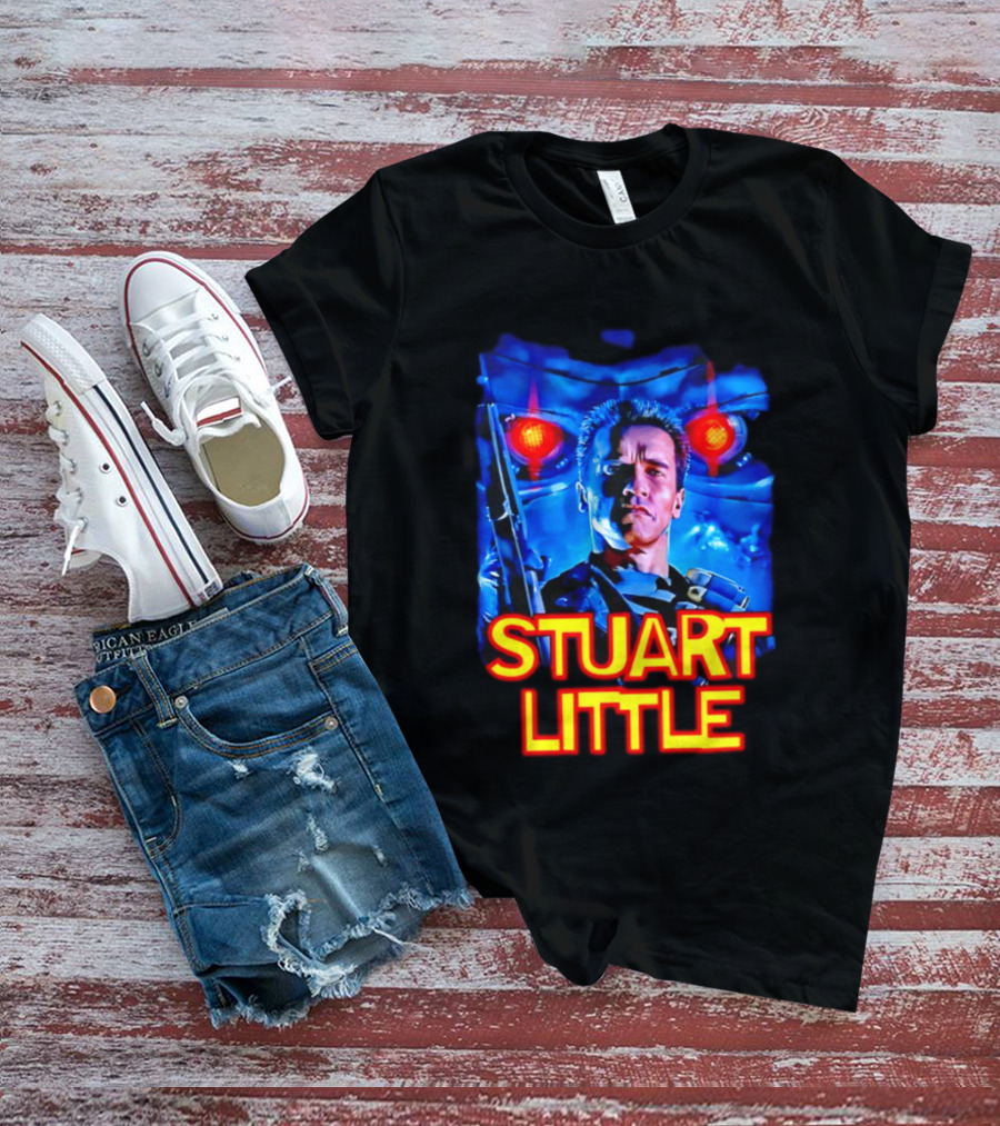 Stuart Little Arnold Schwarzenegger Parody Skynet Cyborg Fusion T-Shirt