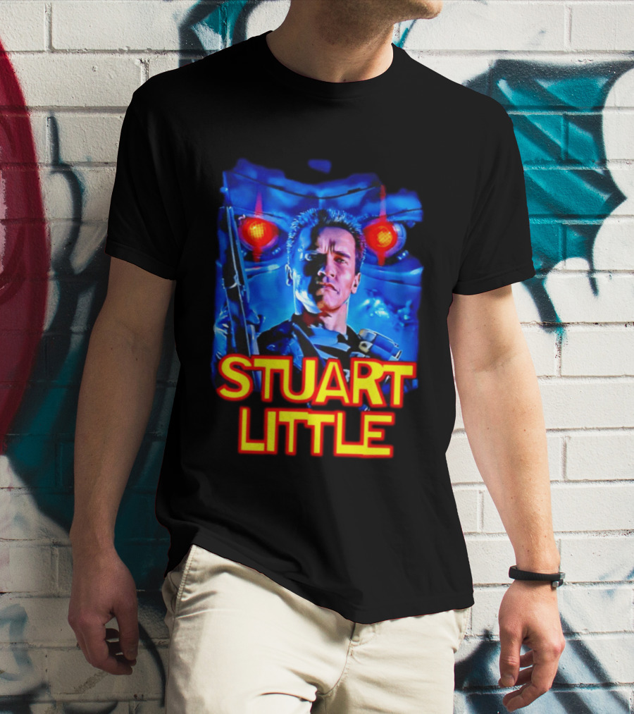 Stuart Little Arnold Schwarzenegger Parody Skynet Cyborg Fusion T-Shirt