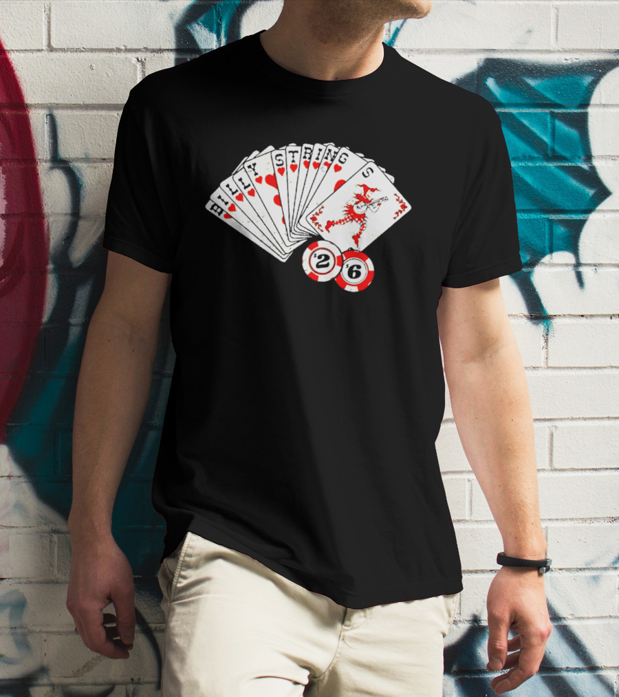 Billy Strings Fall 2026 Playing Cards Design By Miles Koldweyn With Poker Chips And Red Dragon T-Shirt
