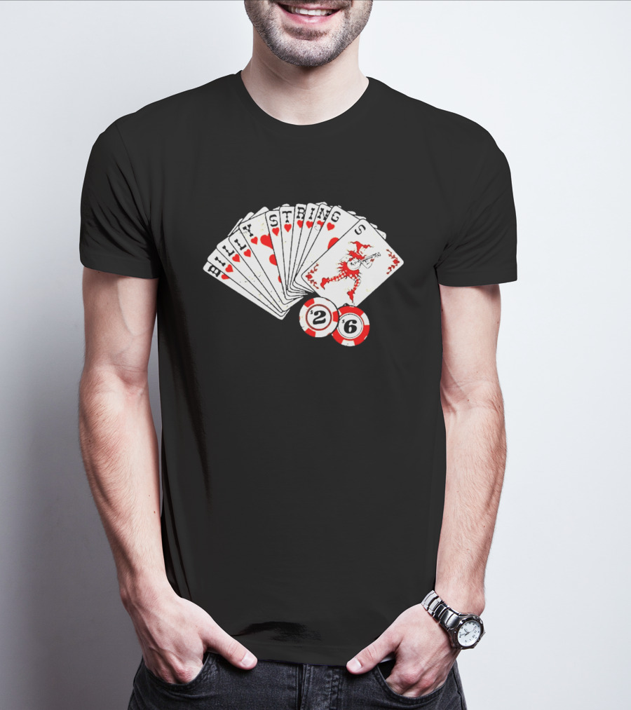 Billy Strings Fall 2026 Playing Cards Design By Miles Koldweyn With Poker Chips And Red Dragon T-Shirt