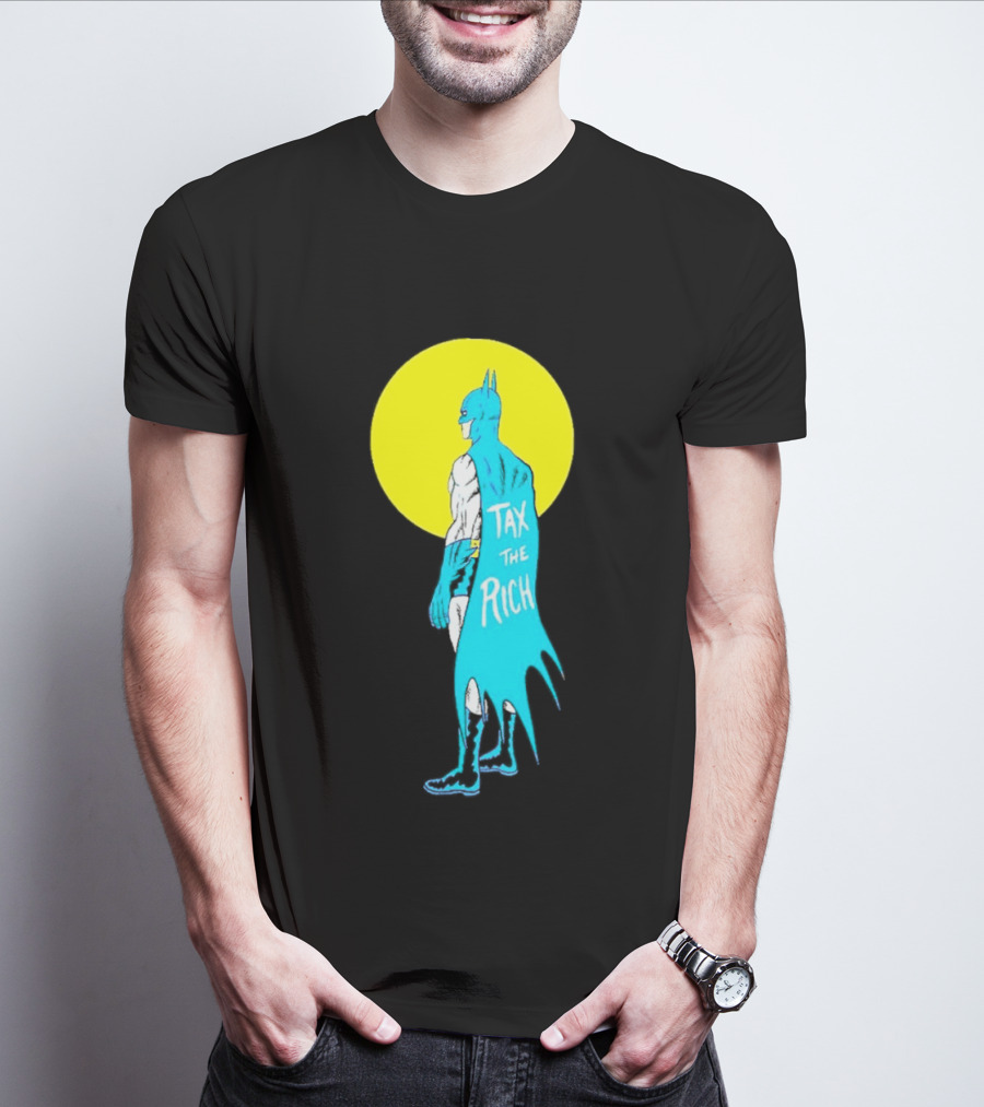 Tax The Rich Batman Yellow Moon T-Shirt