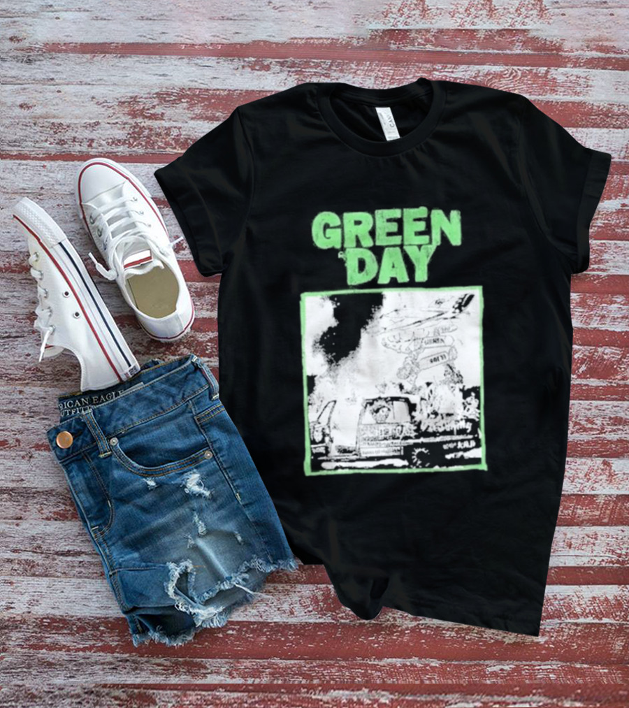 Green Day Riot Trio Vintage Sketch T-Shirt
