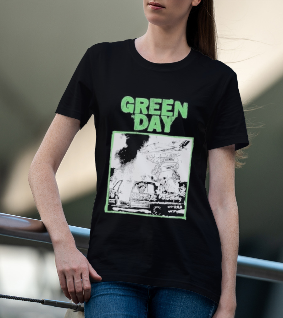 Green Day Riot Trio Vintage Sketch T-Shirt