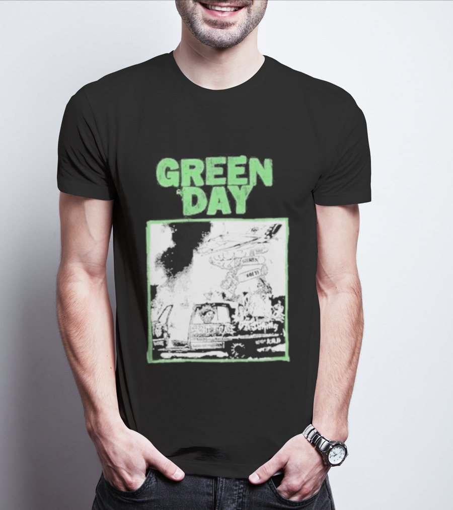 Green Day Riot Trio Vintage Sketch T-Shirt