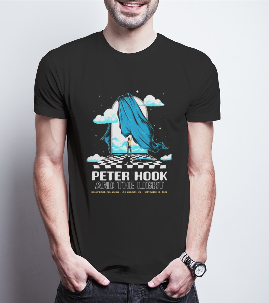 Peter Hook And The Light Hollywood Palladium Los Angeles September 2024 Checkerboard Clouds T-Shirt