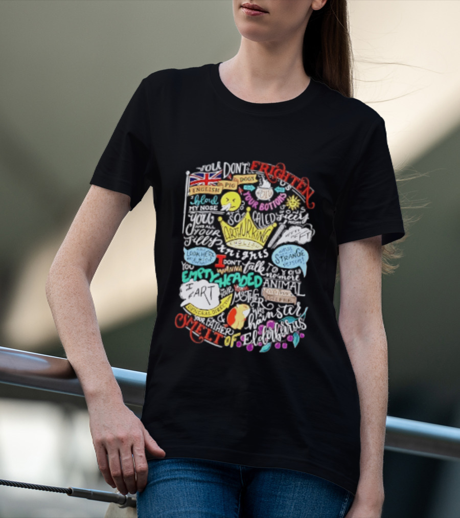 Monty Python And The Holy Grail Your Mother Was A Hamster Silly Insults And Grail Knights Quotes T-Shirt