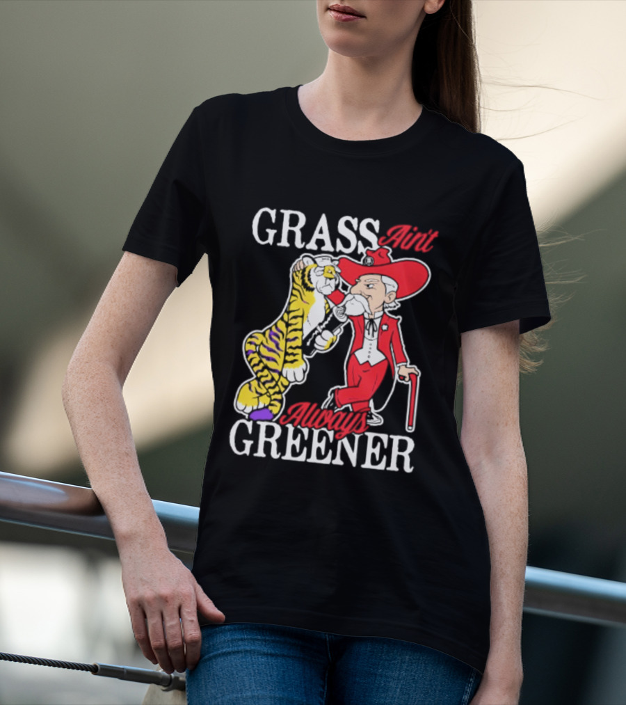 Ole Miss Rebels Vs LSU Tigers Grass Ain't Greener 2026 NCAA T-Shirt