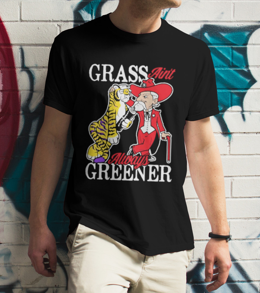 Ole Miss Rebels Vs LSU Tigers Grass Ain't Greener 2026 NCAA T-Shirt