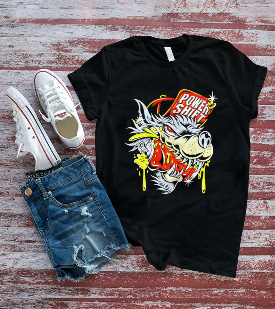Power Shift Wolf Streetwear Urban Style Clothing T-Shirt