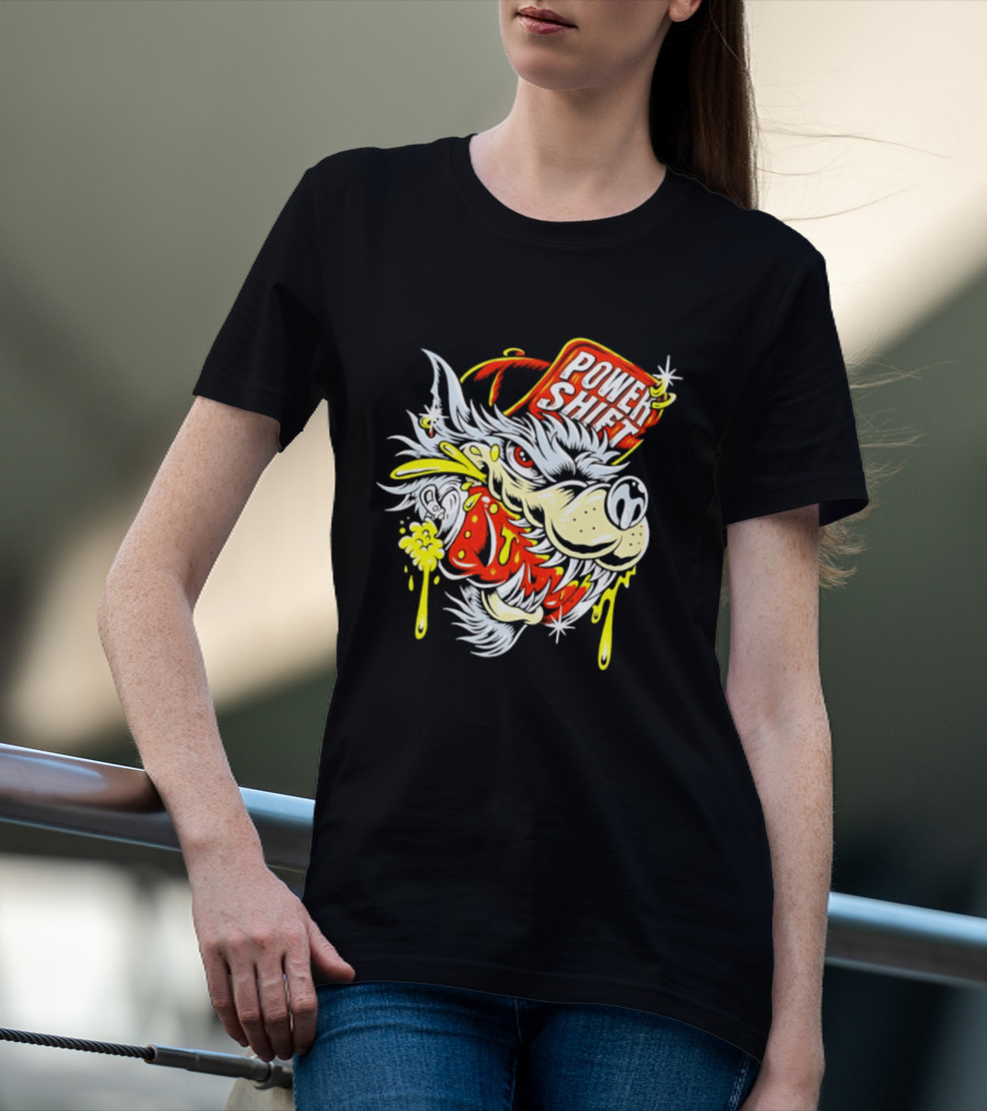 Power Shift Wolf Streetwear Urban Style Clothing T-Shirt
