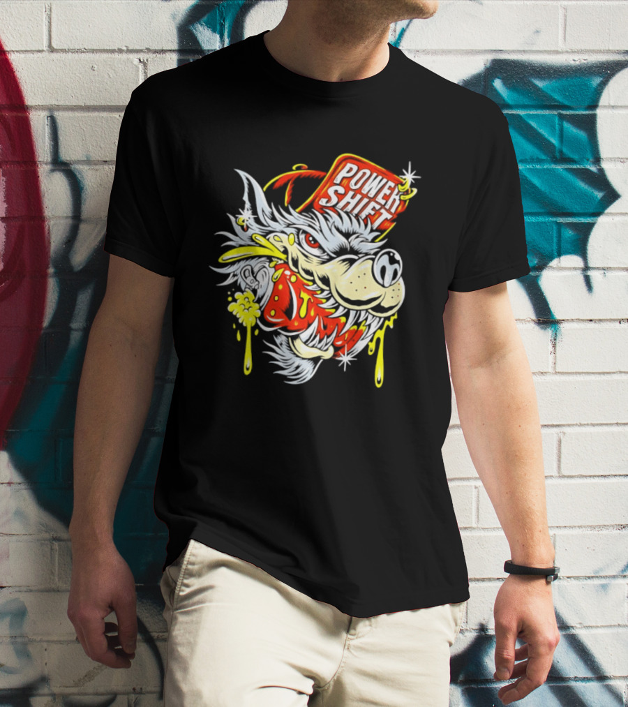 Power Shift Wolf Streetwear Urban Style Clothing T-Shirt