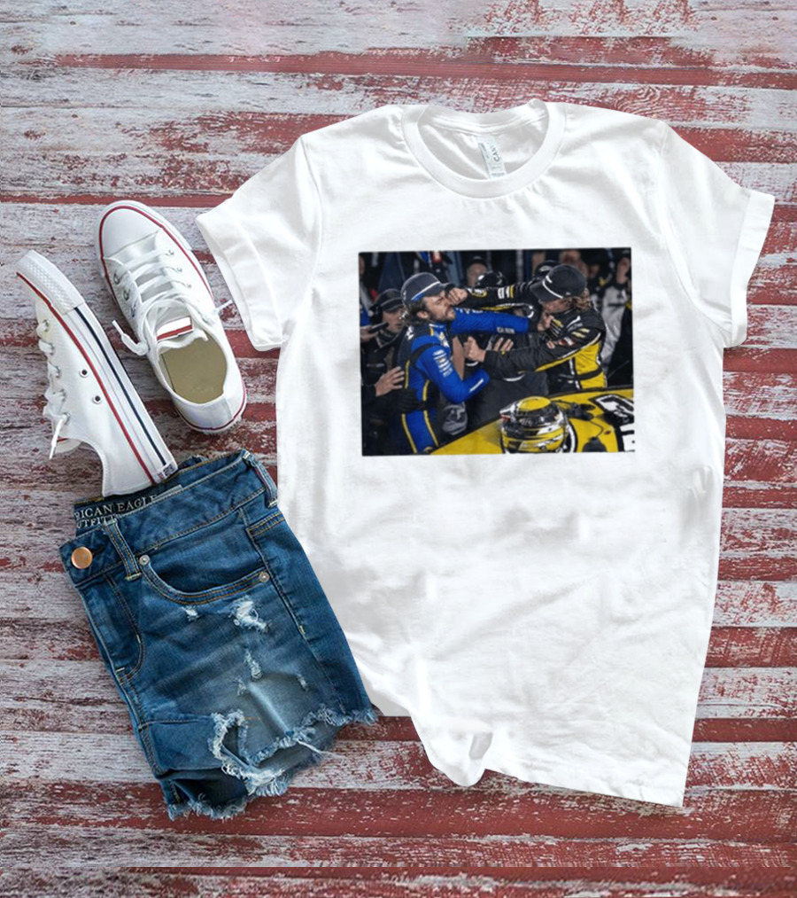 Carson Hocevar Vs Ryan Blaney NASCAR Fight Racing Rivalry Scene T-Shirt