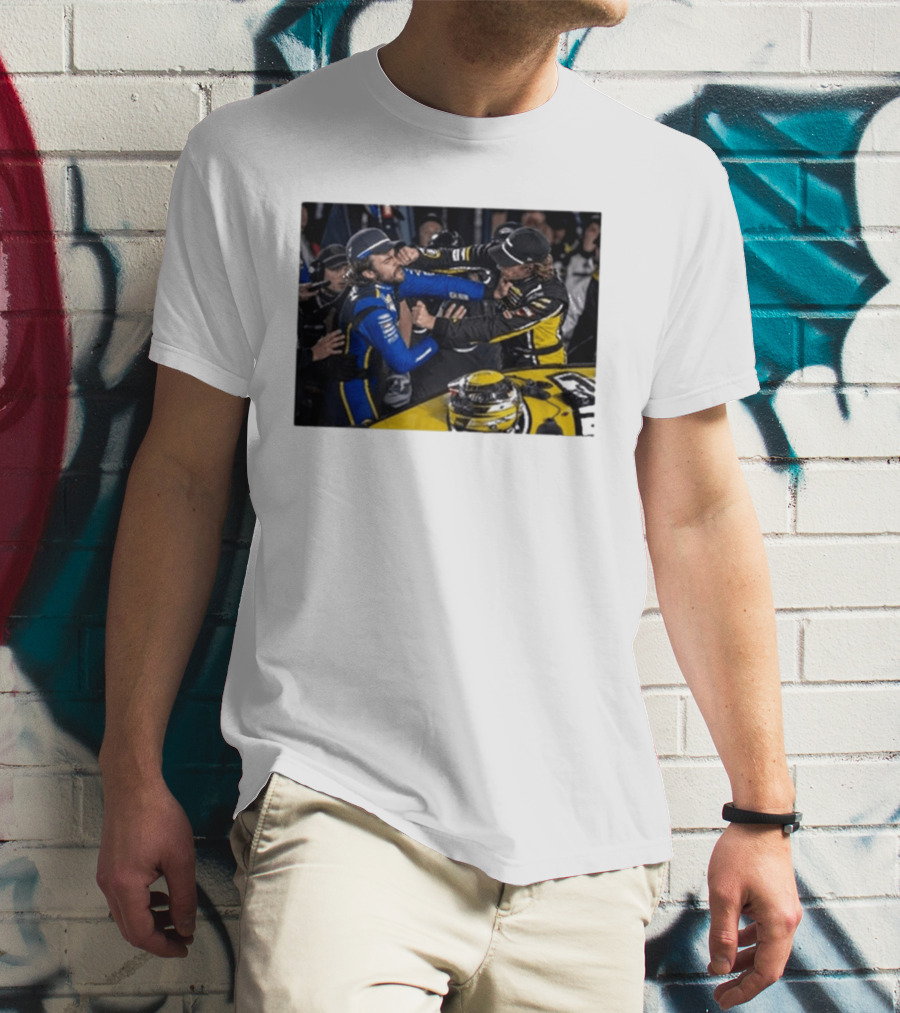 Carson Hocevar Vs Ryan Blaney NASCAR Fight Racing Rivalry Scene T-Shirt