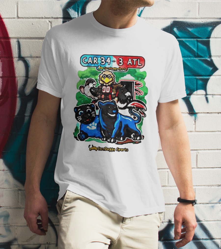 CAR 34 3 ATL CornDoggy Sports Panthers Falcons Cartoon Game Day T-Shirt