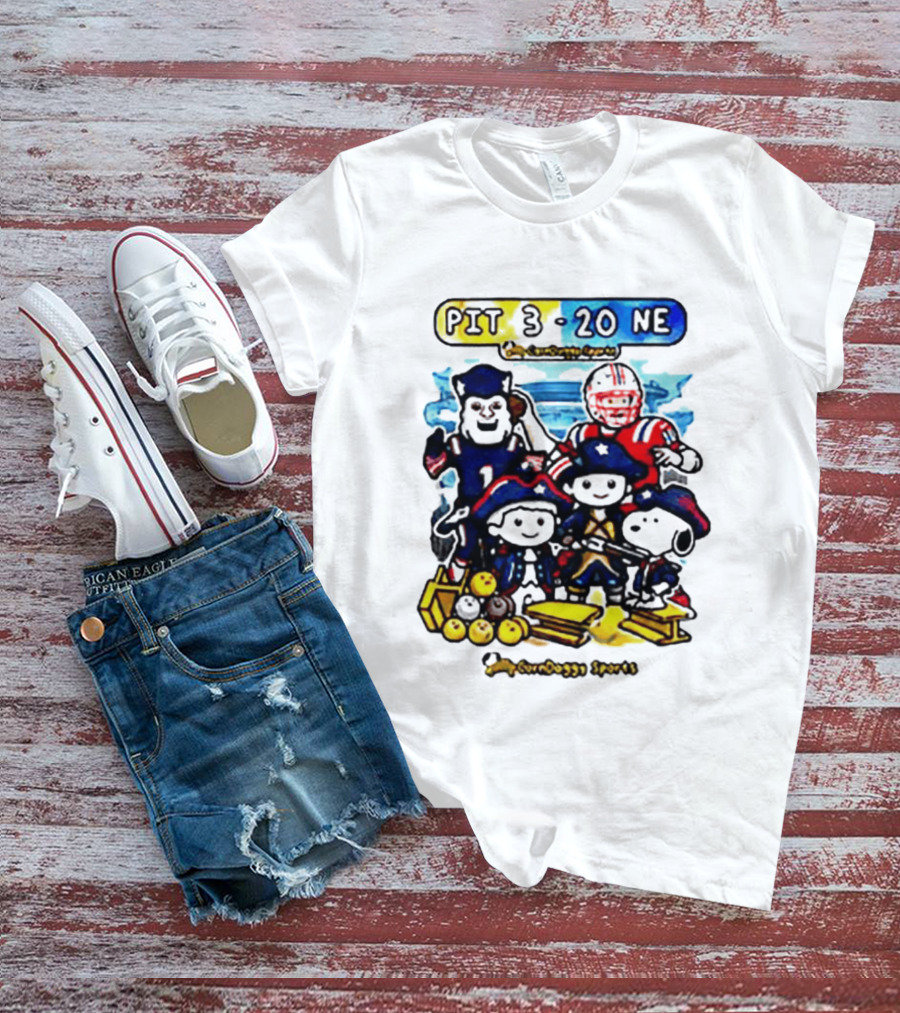 PIT 3 Vs 20 NE Patriots Snoopy Cartoon CornDoggy Sports Game Day T-Shirt