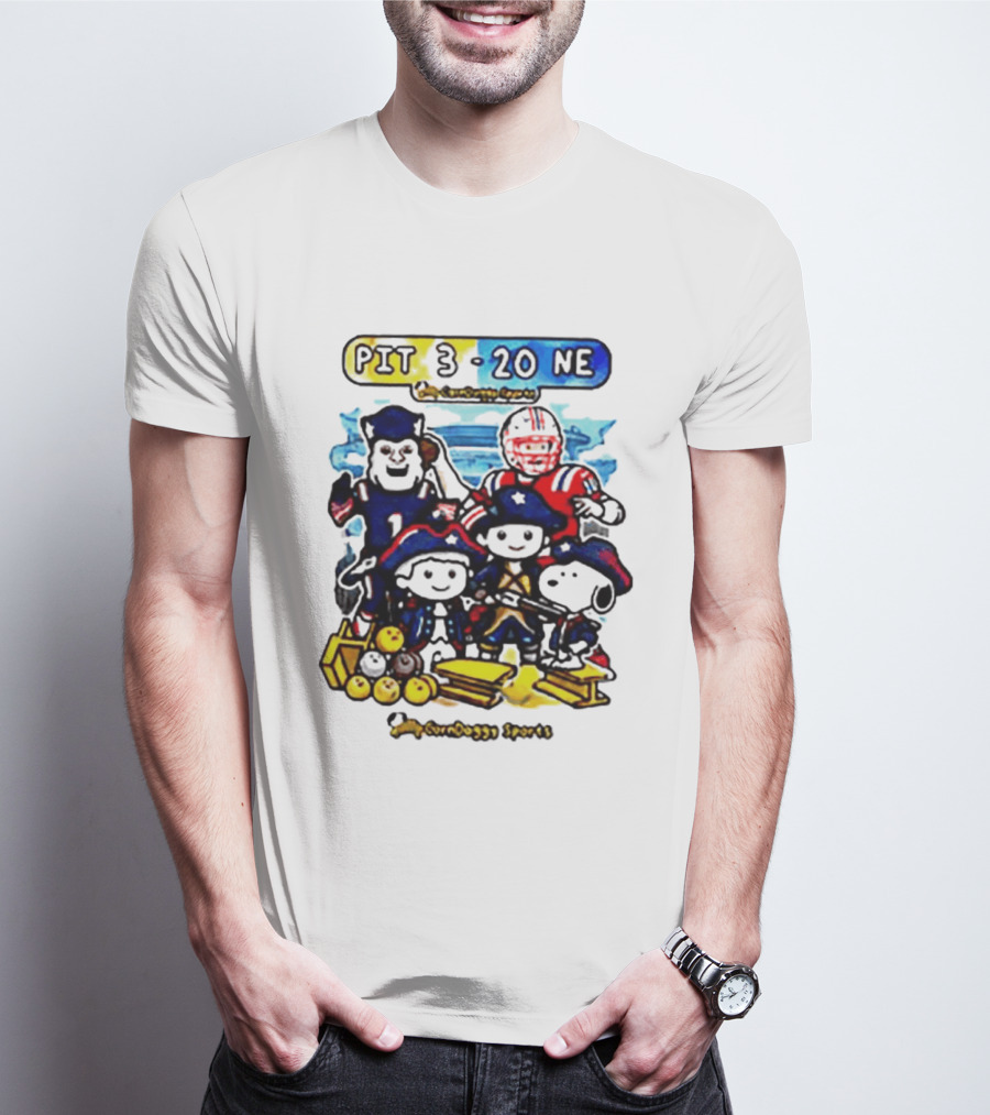 PIT 3 Vs 20 NE Patriots Snoopy Cartoon CornDoggy Sports Game Day T-Shirt