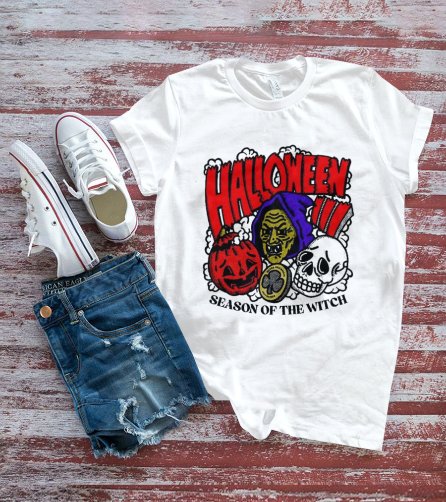 Halloween Season Of The Witch Pumpkin Skull T-Shirt
