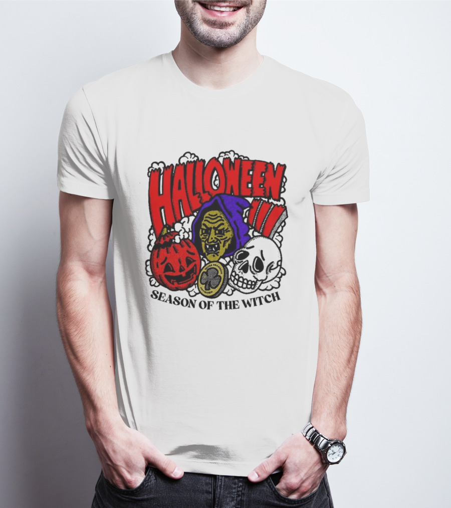 Halloween Season Of The Witch Pumpkin Skull T-Shirt