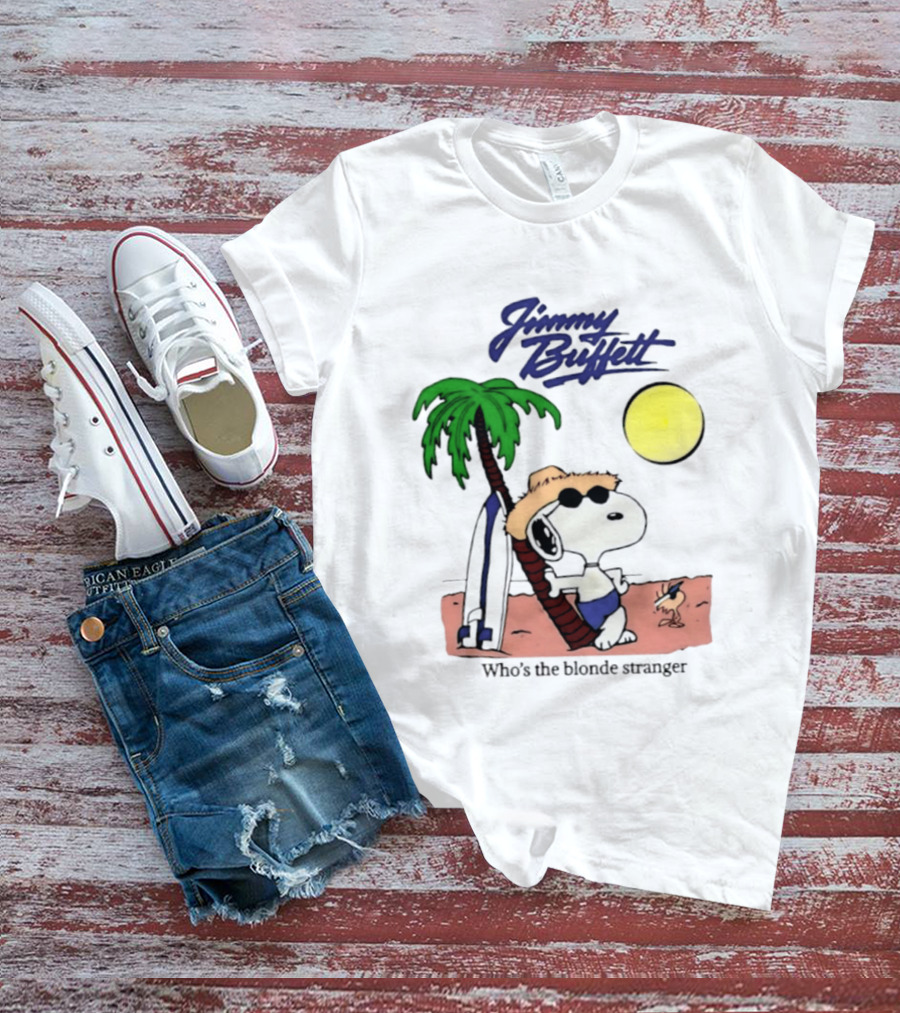 Jimmy Buffett Snoopy Who's The Blonde Stranger Surfing Palm Beach Moon T-Shirt
