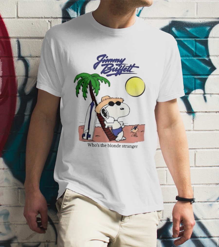 Jimmy Buffett Snoopy Who's The Blonde Stranger Surfing Palm Beach Moon T-Shirt