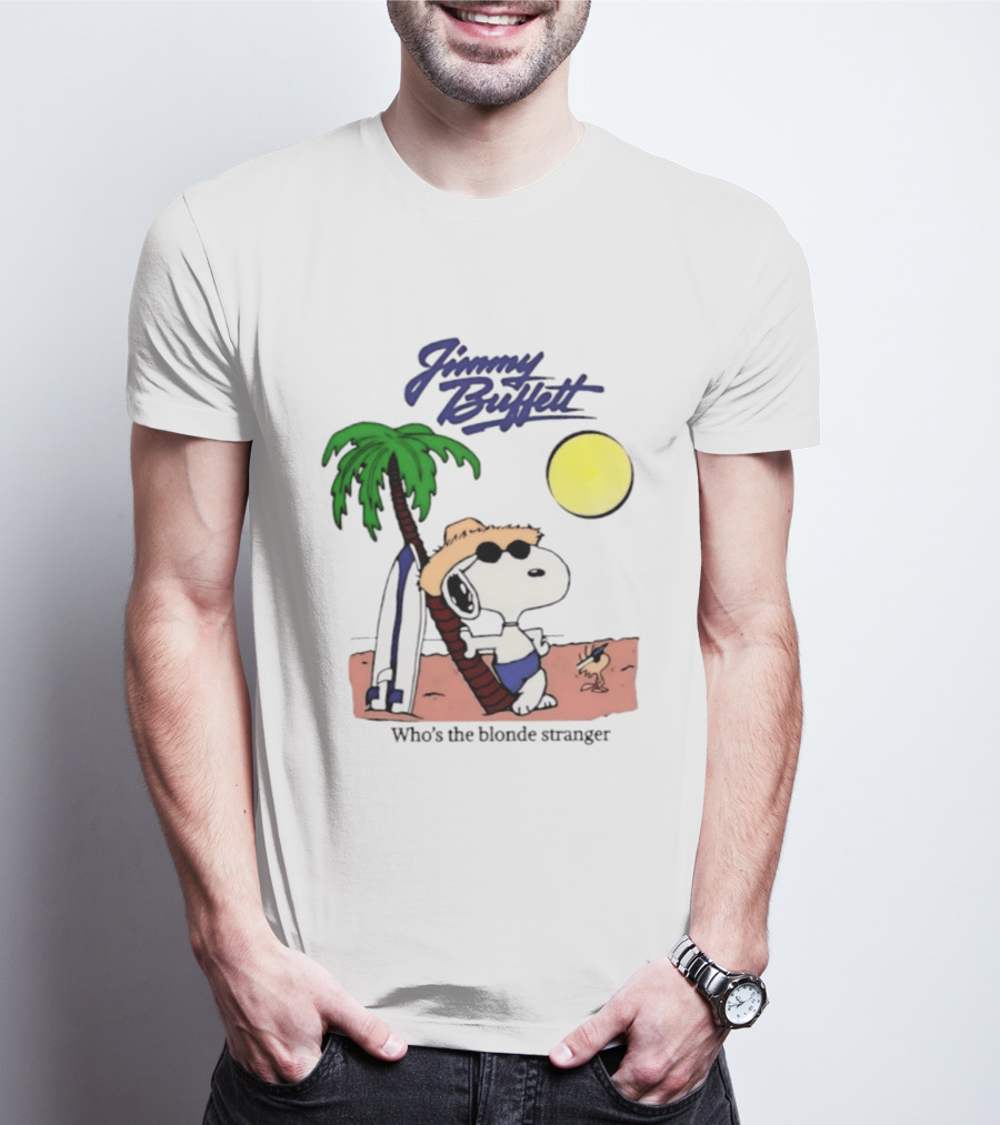 Jimmy Buffett Snoopy Who's The Blonde Stranger Surfing Palm Beach Moon T-Shirt