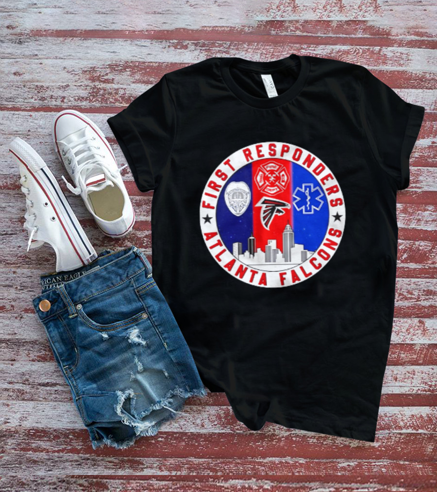 Atlanta Falcons First Responders 9.11 Never Forget Skyline T-Shirt