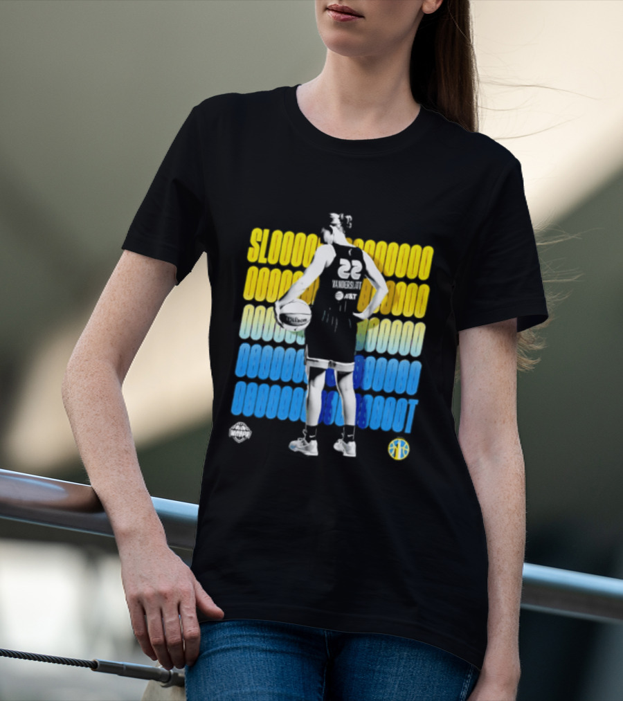Chicago Sky Courtney Vandersloot Slooty 22 Blue Yellow Basketball T-Shirt