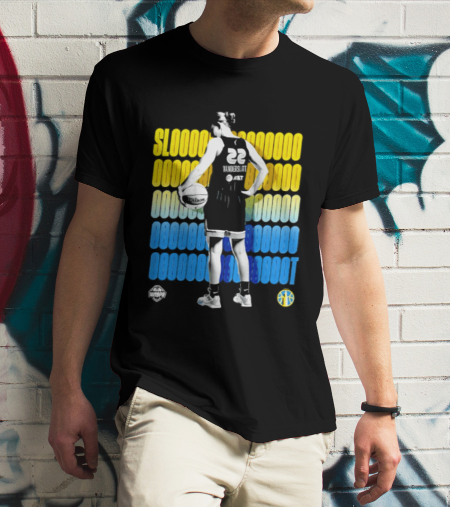 Chicago Sky Courtney Vandersloot Slooty 22 Blue Yellow Basketball T-Shirt