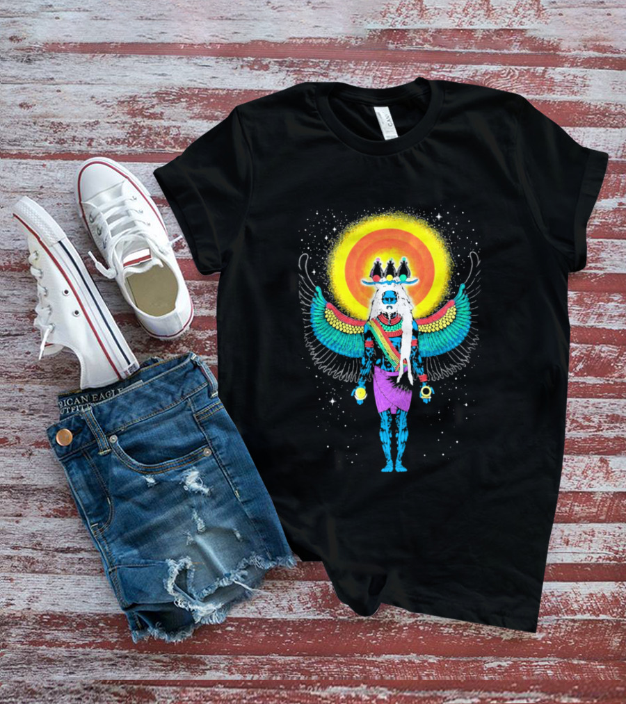 Major Lazer Swizz Beatz Psychedelic Ancient Egyptian Winged Sunburst Deity T-Shirt