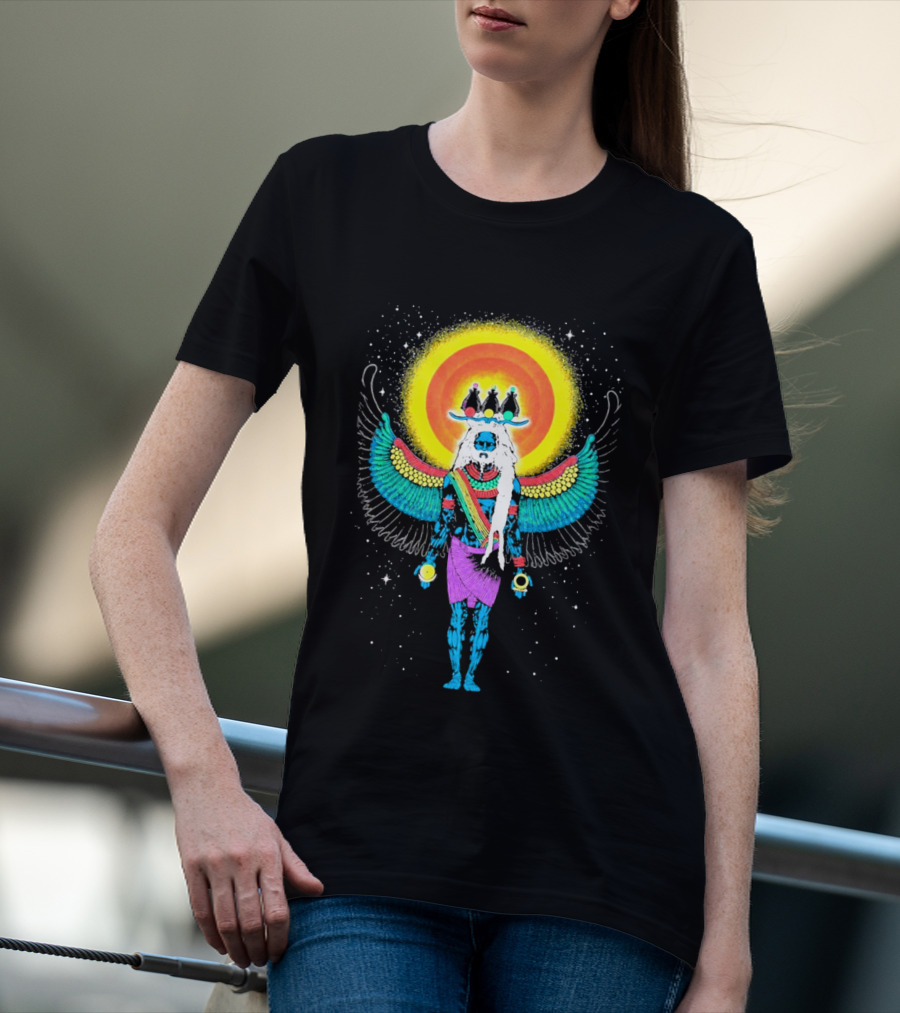 Major Lazer Swizz Beatz Psychedelic Ancient Egyptian Winged Sunburst Deity T-Shirt