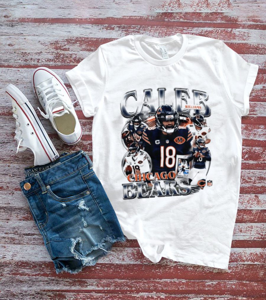 Caleb Williams Chicago Bears 18 Player Collage 2026 T-Shirt