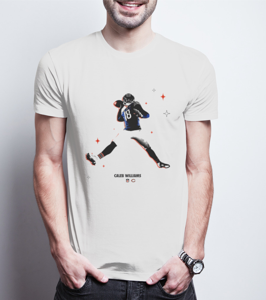 Caleb Williams Chicago Bears Fly Air Jordan 8 Pose T-Shirt