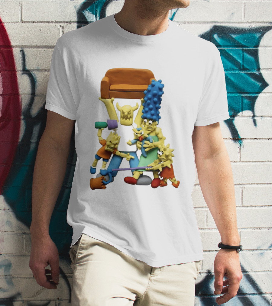 Couch Gag Sculpted Family Chaos Iconic Animation T-Shirt