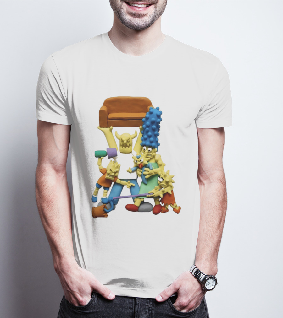 Couch Gag Sculpted Family Chaos Iconic Animation T-Shirt