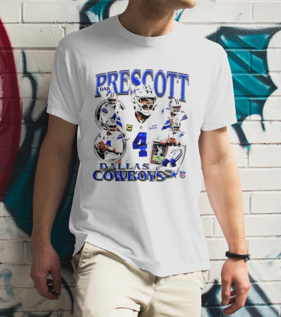 Prescott 4 Dallas Cowboys Player Collage 2026 T-Shirt