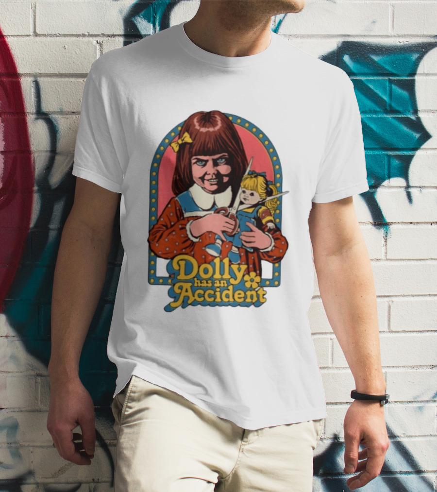 Dolly Has An Accident Creepy Doll Steven Rhodes T-Shirt