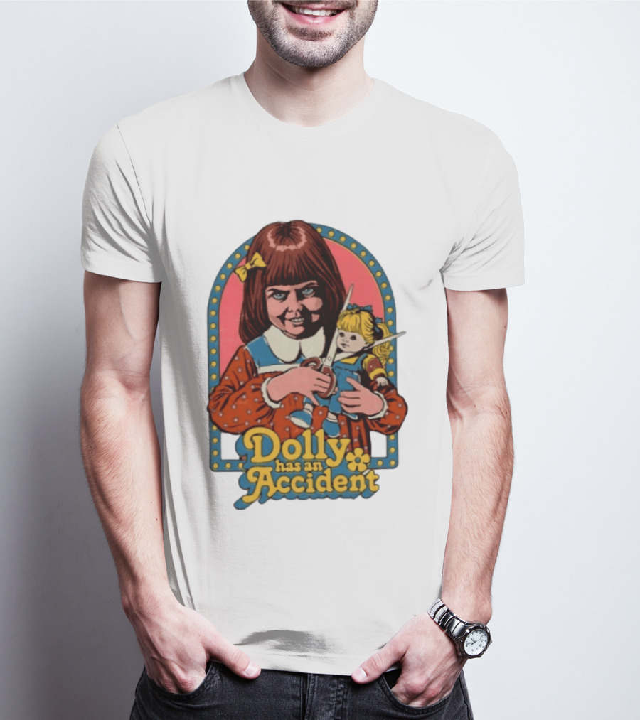 Dolly Has An Accident Creepy Doll Steven Rhodes T-Shirt