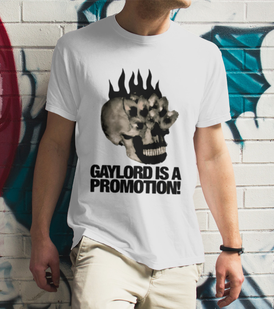 Gaylord Is A Promotion Skull Flamed Spikes Sarcastic T-Shirt