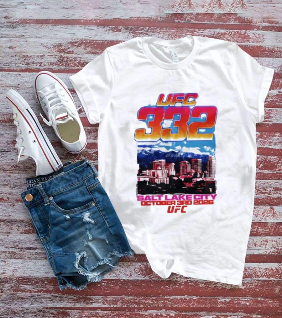 UFC 332 Salt Lake City October 3rd 2026 Urban Skyline Event T-Shirt