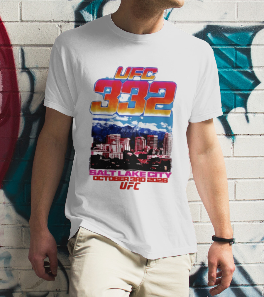 UFC 332 Salt Lake City October 3rd 2026 Urban Skyline Event T-Shirt