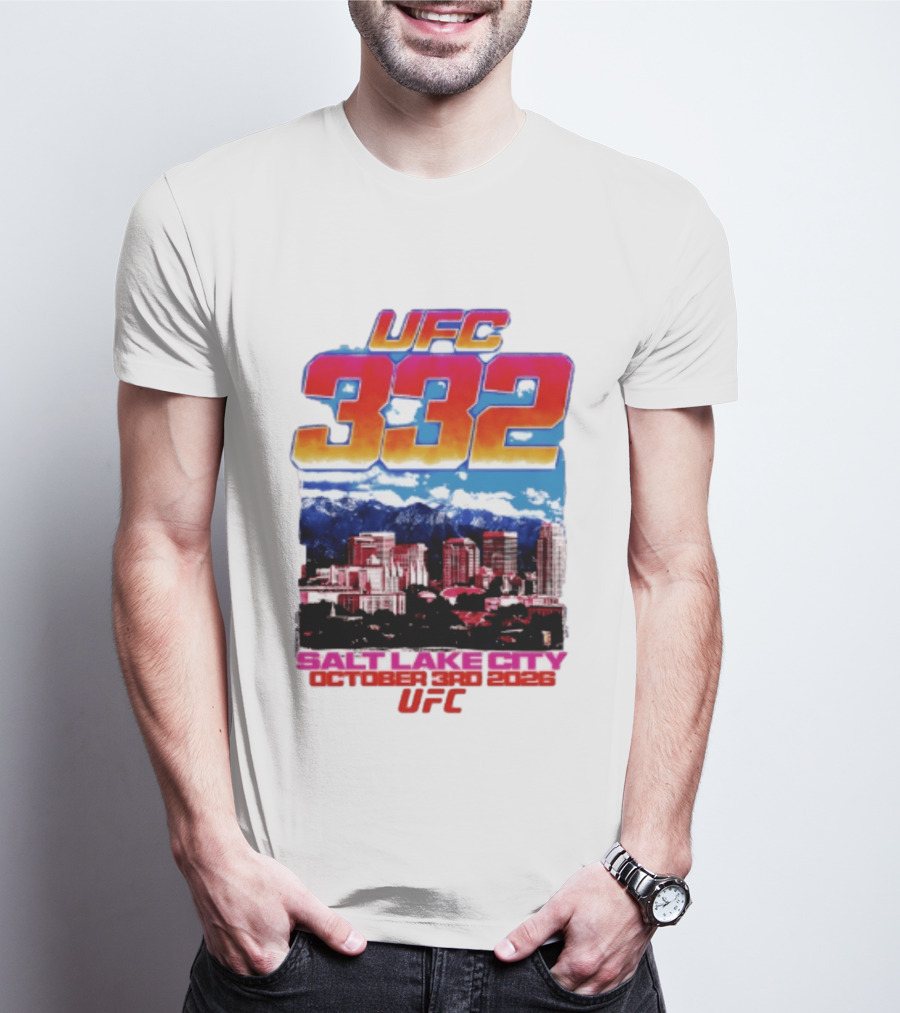 UFC 332 Salt Lake City October 3rd 2026 Urban Skyline Event T-Shirt