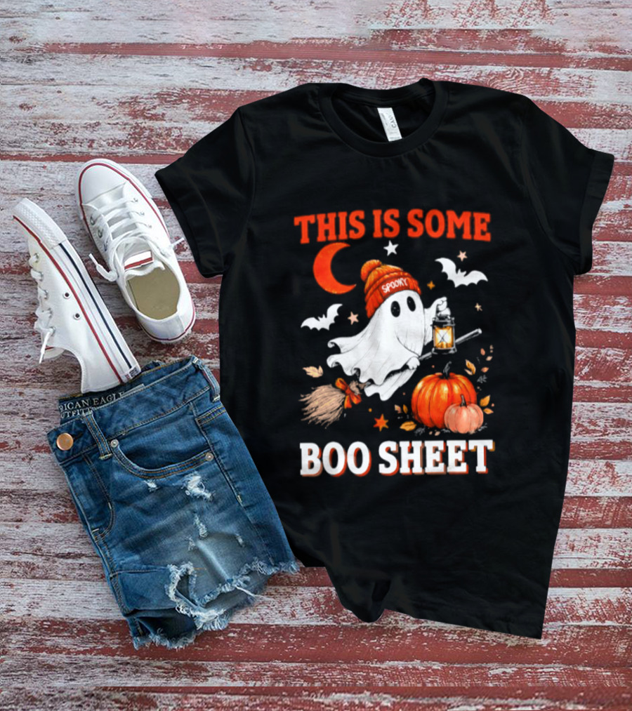 This Is Some Boo Sheet Spooky Ghost Lantern Pumpkin Halloween T-Shirt