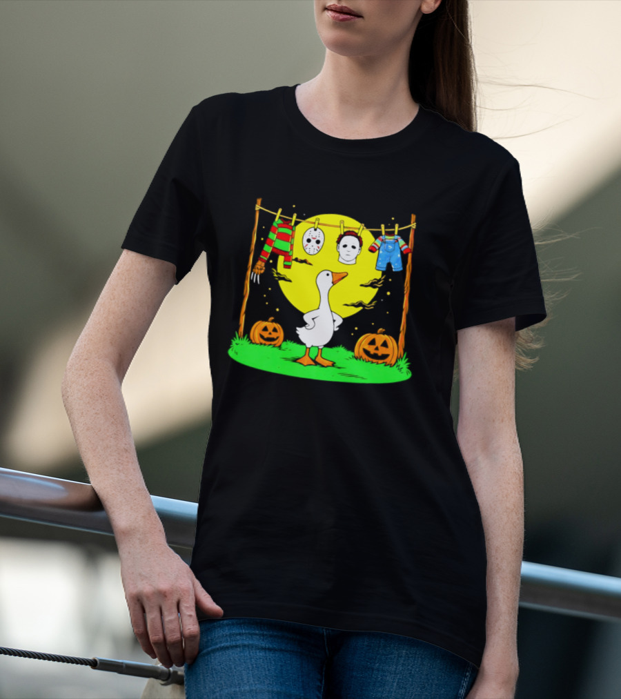 Goose Horror Halloween '26 Pumpkin Jason Freddy Chucky Outfits T-Shirt
