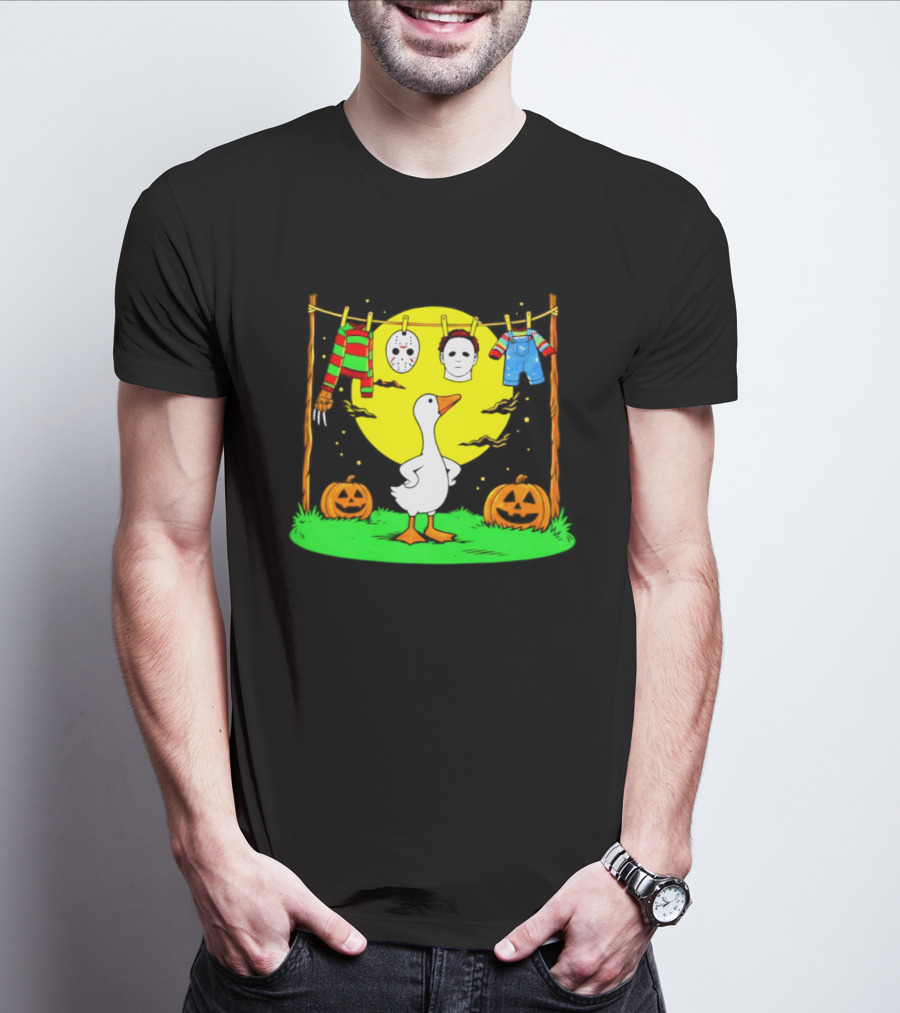 Goose Horror Halloween '26 Pumpkin Jason Freddy Chucky Outfits T-Shirt