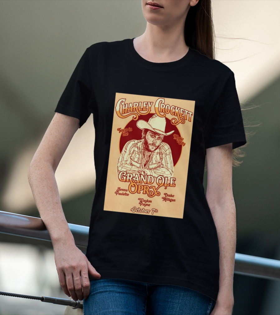 Charley Crockett Grand Ole Opry Nashville October 7 Texas In The Music City T-Shirt