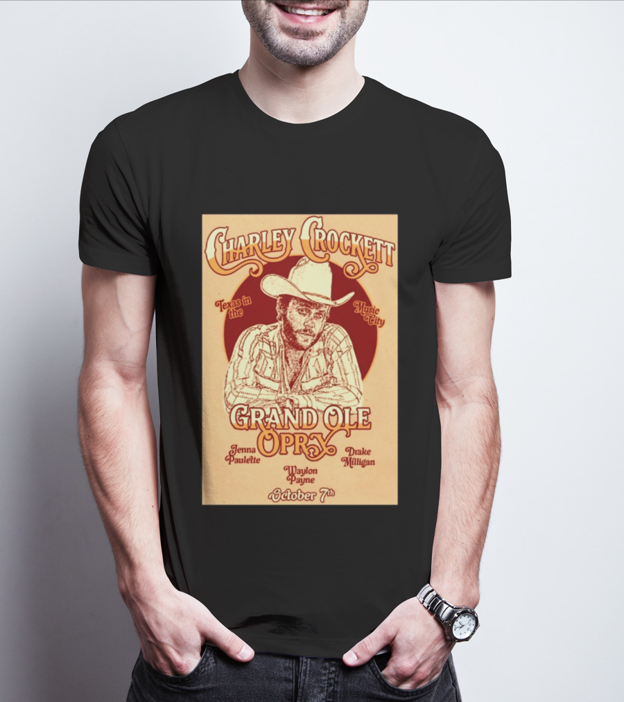 Charley Crockett Grand Ole Opry Nashville October 7 Texas In The Music City T-Shirt